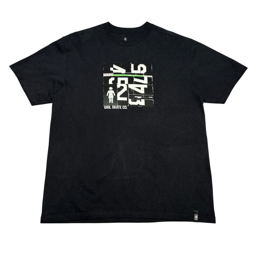 Girl Skateboards Puzzle Bathroom Logo Tee Shirt Men's Large Black Skater